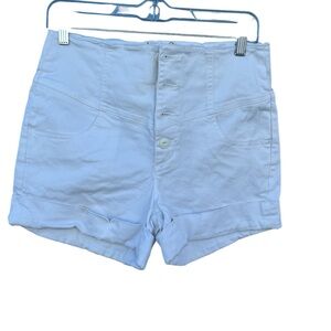 Women's White High-Waisted Shorts